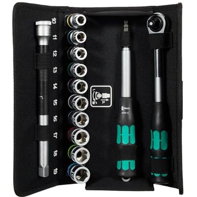 Wera 8006 SC 1 Zyklop Hybrid-Knarrensatz, Metrisch, Schwarz, Grün, 1/2"-Antrieb, 13-teilig, One size Wera 8006 SC 1 Zyklop Hybrid-Knarrensatz, Metrisch, Schwarz, Grün, 1/2"-Antrieb, 13-teilig, One size