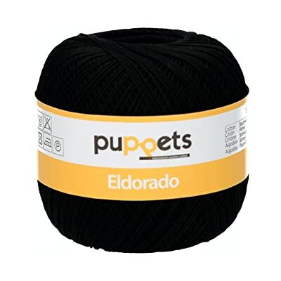 Puppets Eldorado Stärke 10 4574010-04251 schwarz Häkelgarn, 100 % Baumwolle Puppets Eldorado Stärke 10 4574010-04251 schwarz Häkelgarn, 100 % Baumwolle