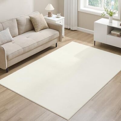 SONGMICS Teppich, 160 x 230 cm, Wohnzimmerteppich, Rutschfester Teppich, Dekoration, für Wohnzimmer, Schlafzimmer, maschinenwaschbar, modern, cremeweiß TAR013WZ02 SONGMICS Teppich, 160 x 230 cm, Wohnzimmerteppich, Rutschfester Teppich, Dekoration, für Wohnzimmer, Schlafzimmer, maschinenwaschbar, modern, cremeweiß TAR013WZ02