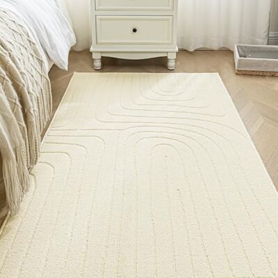 Sonive Linie Teppich Wasserabweisend rutschfest Waschbarer Küchenteppich Weiche Fußmatte Außen Innen für Wohnzimmer, Schlafzimmer, Kinderzimmer 80×150 cm Beige Sonive Linie Teppich Wasserabweisend rutschfest Waschbarer Küchenteppich Weiche Fußmatte Außen Innen für Wohnzimmer, Schlafzimmer, Kinderzimmer 80×150 cm Beige