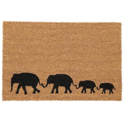 Relaxdays Fußmatte Kokos 60x40cm, Türmatte Elefanten, rutschfest, wetterfest, Fußabstreifer innen & außen, Natur/schwarz Relaxdays Fußmatte Kokos 60x40cm, Türmatte Elefanten, rutschfest, wetterfest, Fußabstreifer innen & außen, Natur/schwarz