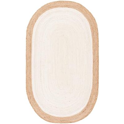 Safavieh Naturfaser Teppich für Wohnzimmer, Esszimmer, Schlafzimmer Natural Fiber Collection, Kurzer Flor, Elfenbein und Natur, 122 X 183 cm Safavieh Naturfaser Teppich für Wohnzimmer, Esszimmer, Schlafzimmer Natural Fiber Collection, Kurzer Flor, Elfenbein und Natur, 122 X 183 cm
