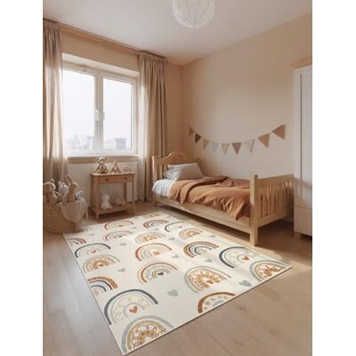 Hanse Home Adventures Kinderteppich Bowie Kinderzimmerteppich Regenbogen, Herz Motive, Bogen, Spielteppich Bunt, Junge, Mädchen, Teppich Kinderzimmer, Wohnzimmer Creme Mulitfarben, 120x170 cm Hanse Home Adventures Kinderteppich Bowie Kinderzimmerteppich Regenbogen, Herz Motive, Bogen, Spielteppich Bunt, Junge, Mädchen, Teppich Kinderzimmer, Wohnzimmer Creme Mulitfarben, 120x170 cm