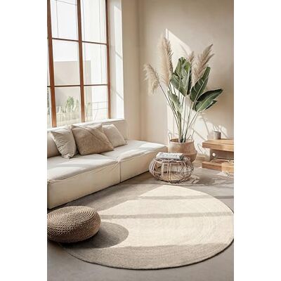 Hanse Home Rangpur Juteteppich Natur Wohnzimmerteppich Rund aus 100% Jute, Handgewebt Robust & Pflegeleicht Moderner, Boho Naturfaser Teppich für Wohnzimmer, Schlafzimmer Weiß, Ø200cm Hanse Home Rangpur Juteteppich Natur Wohnzimmerteppich Rund aus 100% Jute, Handgewebt Robust & Pflegeleicht Moderner, Boho Naturfaser Teppich für Wohnzimmer, Schlafzimmer Weiß, Ø200cm