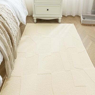 Sonive Geometrisch Teppich Wasserabweisend rutschfest Waschbarer Küchenteppich Weiche Fußmatte Außen Innen für Wohnzimmer, Schlafzimmer, Kinderzimmer 80×150 cm Beige Sonive Geometrisch Teppich Wasserabweisend rutschfest Waschbarer Küchenteppich Weiche Fußmatte Außen Innen für Wohnzimmer, Schlafzimmer, Kinderzimmer 80×150 cm Beige