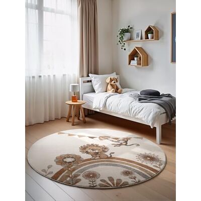 Villeroy & Boch Boho Kids Kinderteppich Rund Roar Like a Lion weicher Kurzflor für Kinderzimmer Mädchen & Junge, Tiermotiv, Spielteppich, Krabbelteppich, Babyzimmer Creme Multifarben, Ø160 cm Villeroy & Boch Boho Kids Kinderteppich Rund Roar Like a Lion weicher Kurzflor für Kinderzimmer Mädchen & Junge, Tiermotiv, Spielteppich, Krabbelteppich, Babyzimmer Creme Multifarben, Ø160 cm