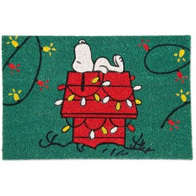 Excelsa Peanuts Shiny and Bright Eingangsmatte, Kokosfaser, 60 x 40 cm, Grün mit Weihnachts-Snoopy, rutschfeste Unterseite aus PVC Excelsa Peanuts Shiny and Bright Eingangsmatte, Kokosfaser, 60 x 40 cm, Grün mit Weihnachts-Snoopy, rutschfeste Unterseite aus PVC