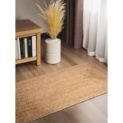 Hanse Home Juno Juteteppich Natur Wohnzimmerteppich aus 100% Jute, Handgewebt Robust & Pflegeleicht Moderner, Boho Naturfaser Teppich, Natur Braun 80x200cm Hanse Home Juno Juteteppich Natur Wohnzimmerteppich aus 100% Jute, Handgewebt Robust & Pflegeleicht Moderner, Boho Naturfaser Teppich, Natur Braun 80x200cm