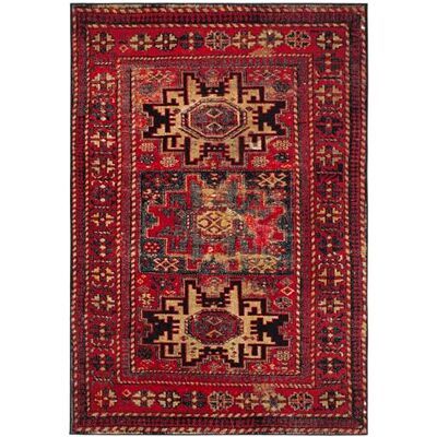 Safavieh Traditionell Teppich für Wohnzimmer, Esszimmer, Schlafzimmer Persian Collection, Kurzer Flor, Rot und Multi, 61 X 91 cm Safavieh Traditionell Teppich für Wohnzimmer, Esszimmer, Schlafzimmer Persian Collection, Kurzer Flor, Rot und Multi, 61 X 91 cm