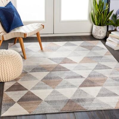 Livabliss Amsterdam Wohnzimmer Boho, groß 160x215 cm Esszimmer, geometrisches Muster, Skandinavischer Stil in Grau, Braun, Weiß Livabliss Amsterdam Wohnzimmer Boho, groß 160x215 cm Esszimmer, geometrisches Muster, Skandinavischer Stil in Grau, Braun, Weiß
