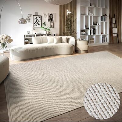 Villeroy & Boch Wollteppich Francois Natur Wohnzimmerteppich Handgewebt & Natürlich Boho Teppich Wolle für Wohnzimmer, Schlafzimmer, Esszimmer, Flur, Küche – Natur Weiß, 120x170cm Villeroy & Boch Wollteppich Francois Natur Wohnzimmerteppich Handgewebt & Natürlich Boho Teppich Wolle für Wohnzimmer, Schlafzimmer, Esszimmer, Flur, Küche – Natur Weiß, 120x170cm