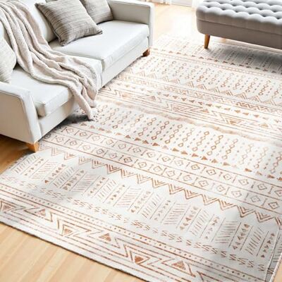 VEVOR Flächenteppich, 1524x2134 mm, Kurzflor, waschbarer Teppich, Rutschfester Wohnzimmerteppich im Modern-Stil, Innenmatte für Schlafzimmer, Büro, Wohnzimmer, Kinderzimmer, Eingangsbereich, Beige VEVOR Flächenteppich, 1524x2134 mm, Kurzflor, waschbarer Teppich, Rutschfester Wohnzimmerteppich im Modern-Stil, Innenmatte für Schlafzimmer, Büro, Wohnzimmer, Kinderzimmer, Eingangsbereich, Beige