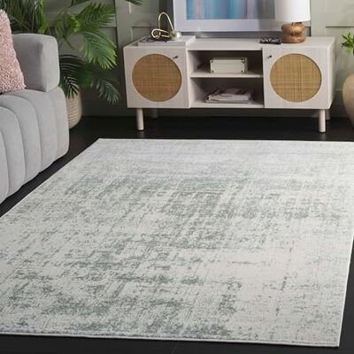 Safavieh Zeitgenössische Teppich für Wohnzimmer, Esszimmer, Schlafzimmer Adirondack Collection, Kurzer Flor, Beige und Salbei, 160 x 320 cm Safavieh Zeitgenössische Teppich für Wohnzimmer, Esszimmer, Schlafzimmer Adirondack Collection, Kurzer Flor, Beige und Salbei, 160 x 320 cm