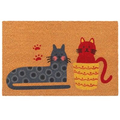 Relaxdays Fußmatte Kokos 60x40cm, Türvorleger Katzen, Mehrfarbig rutschfest, wetterfest, Fußabstreifer innen & außen Relaxdays Fußmatte Kokos 60x40cm, Türvorleger Katzen, Mehrfarbig rutschfest, wetterfest, Fußabstreifer innen & außen