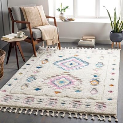 Livabliss Suva Wohnzimmer Boho, großer Schlafzimmer 160x213 cm für Esszimmer mit geometrischem Muster, Skandinavischer Wohnzimmer modern in Creme, Blau, Lavendel Livabliss Suva Wohnzimmer Boho, großer Schlafzimmer 160x213 cm für Esszimmer mit geometrischem Muster, Skandinavischer Wohnzimmer modern in Creme, Blau, Lavendel