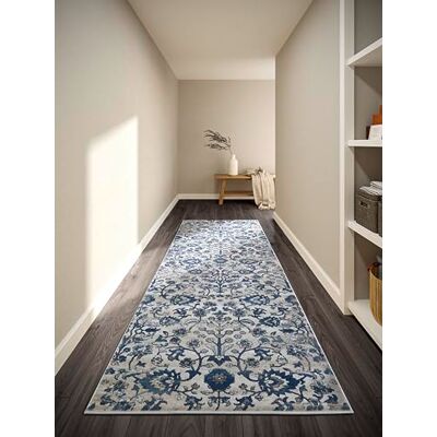 Villeroy & Boch Kurzflor Teppich Ernest Klassischer Wohnzimmerteppich Traditioneller Teppich für Wohnzimmer, Schlafzimmer, Esszimmer, Flur, Küche – Creme Blau, 80x240cm Villeroy & Boch Kurzflor Teppich Ernest Klassischer Wohnzimmerteppich Traditioneller Teppich für Wohnzimmer, Schlafzimmer, Esszimmer, Flur, Küche – Creme Blau, 80x240cm