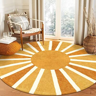 Lahome Boho-Teppich, rund, maschinenwaschbar, weich, rund, für Schlafzimmer, Wohnzimmer, niedlicher Regenbogen-Sonnendruck, Kreisteppiche für Büro, Esszimmer, Kinderzimmer, Klassenzimmer Lahome Boho-Teppich, rund, maschinenwaschbar, weich, rund, für Schlafzimmer, Wohnzimmer, niedlicher Regenbogen-Sonnendruck, Kreisteppiche für Büro, Esszimmer, Kinderzimmer, Klassenzimmer