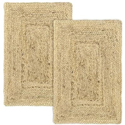HAMID Alhambra Jute-Teppich, Naturfarben, 2 Stück, 100% Jutefaser, handgeflochten, Teppiche für Wohnzimmer, Esszimmer, Schlafzimmer, Flur, Naturfarbe (40 x 60 cm), 2 Stück HAMID Alhambra Jute-Teppich, Naturfarben, 2 Stück, 100% Jutefaser, handgeflochten, Teppiche für Wohnzimmer, Esszimmer, Schlafzimmer, Flur, Naturfarbe (40 x 60 cm), 2 Stück