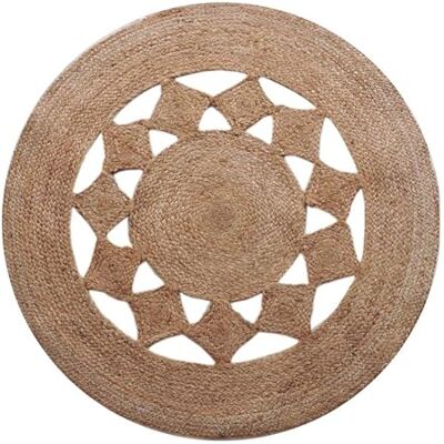 Atout Ciel Runder Teppich aus natürlicher Jute, durchbrochen, 80 cm Atout Ciel Runder Teppich aus natürlicher Jute, durchbrochen, 80 cm
