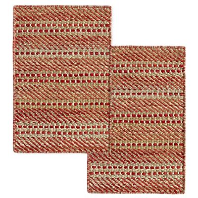 HAMID Packen 2 Teppiche Woll- und Jute-Teppich Olivia, Handgewebter Woll-Jute-Teppich für Wohnzimmer, Schlafzimmer, Rot Naturfarbe, (40 x 60 cm) HAMID Packen 2 Teppiche Woll- und Jute-Teppich Olivia, Handgewebter Woll-Jute-Teppich für Wohnzimmer, Schlafzimmer, Rot Naturfarbe, (40 x 60 cm)