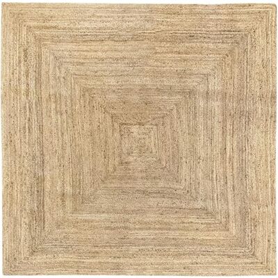 HAMID Jute Teppich, Alhambra Teppich Handgewebt 100% Naturfaser de Jute, Wohnzimmer, Schlafzimmer, Flurteppich, Farbe Natur (200x200cm) HAMID Jute Teppich, Alhambra Teppich Handgewebt 100% Naturfaser de Jute, Wohnzimmer, Schlafzimmer, Flurteppich, Farbe Natur (200x200cm)