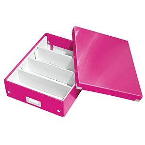 Leitz Click & Store Aufbewahrungsbox mit Deckel Mittel-Groß, Box mit Trennwänden für Zubehör im Büro oder Utensilien im Haushalt, Transportbox aus 85 % recycelter Premium-Hartpappe, Pink, 60580023 Leitz Click & Store Aufbewahrungsbox mit Deckel Mittel-Groß, Box mit Trennwänden für Zubehör im Büro oder Utensilien im Haushalt, Transportbox aus 85 % recycelter Premium-Hartpappe, Pink, 60580023