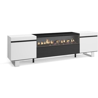 SKRAUT HOME TV-Schrank und Elektrokamin - 200x57x35cm für bis zu 80" TV - Industrieller Stil SKRAUT HOME TV-Schrank und Elektrokamin - 200x57x35cm für bis zu 80" TV - Industrieller Stil