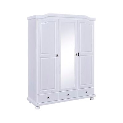 Inter Link Kleiderschrank Kiefer massiv Garderobenschrank Landhaus Still Wäscheschrank Mehrzweckschrank Schlafzimmerschrank 3 Türen 3 Schubladen Weiß lackiert Kappl Inter Link Kleiderschrank Kiefer massiv Garderobenschrank Landhaus Still Wäscheschrank Mehrzweckschrank Schlafzimmerschrank 3 Türen 3 Schubladen Weiß lackiert Kappl