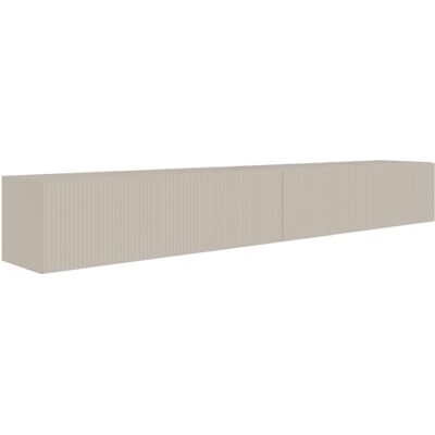 Selsey TV-Lowboard Hängend 200 cm Mattes Greige 4 Geräumige Fächer Elegante Geprägte Front Laminierter Korpus MDF Front Robust ABS Kanten Für Fernsehzubehör Selsey TV-Lowboard Hängend 200 cm Mattes Greige 4 Geräumige Fächer Elegante Geprägte Front Laminierter Korpus MDF Front Robust ABS Kanten Für Fernsehzubehör