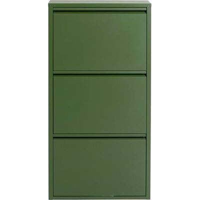 Kare Design Schuhschrank Caruso, Oliv, 104x50x15 cm, Schuhablage, Schuhkipper, Schuhregal, mit 3 Klappen, für 6 Paar Schuhe, Stahl, Schmal, Platzsparend, Hoch, Eingangsbereich Kare Design Schuhschrank Caruso, Oliv, 104x50x15 cm, Schuhablage, Schuhkipper, Schuhregal, mit 3 Klappen, für 6 Paar Schuhe, Stahl, Schmal, Platzsparend, Hoch, Eingangsbereich
