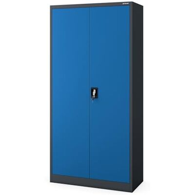 Jan Nowak Metallschrank 185 x 90 x 45 cm Büroschrank Abschließbar mit Kleiderstange, Pulverbeschichtung Aufbewahrungsschrank Umkleideschrank Spind Kleiderstange Anthrazit-Blau Jan Nowak Metallschrank 185 x 90 x 45 cm Büroschrank Abschließbar mit Kleiderstange, Pulverbeschichtung Aufbewahrungsschrank Umkleideschrank Spind Kleiderstange Anthrazit-Blau