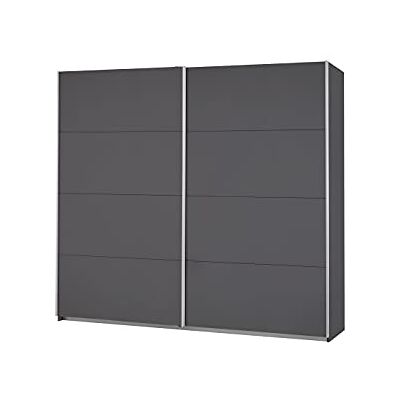 Rauch Möbel Caracas, Kleiderschrank mit Schwebetüren für Schlafzimmer, Kinderzimmer, Flur 2-türig, mit Zubehör Classic, Farbe Grau metallic, Schwarz, Breite 226 cm Rauch Möbel Caracas, Kleiderschrank mit Schwebetüren für Schlafzimmer, Kinderzimmer, Flur 2-türig, mit Zubehör Classic, Farbe Grau metallic, Schwarz, Breite 226 cm
