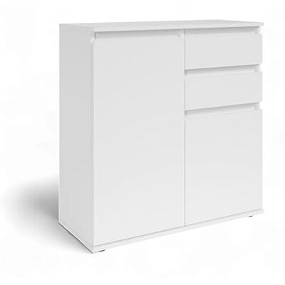 Stella Trading Brest Kommode in Weiß Modernes Sideboard mit viel Stauraum 80 x 84 x 35 cm (B/H/T) Stella Trading Brest Kommode in Weiß Modernes Sideboard mit viel Stauraum 80 x 84 x 35 cm (B/H/T)