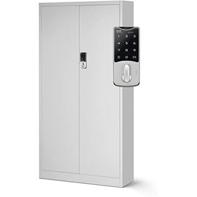 Jan Nowak Aktenschrank mit Zahlenschloss C003 Metallschrank Stahlschrank Pulverbeschichtung 185 cm x 90 cm x 40 cm (Grau) Jan Nowak Aktenschrank mit Zahlenschloss C003 Metallschrank Stahlschrank Pulverbeschichtung 185 cm x 90 cm x 40 cm (Grau)
