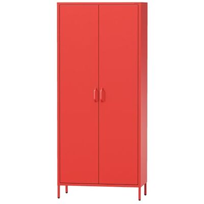Jan Nowak Kleiderschrank 2 Türig, Metallschrank Glitzernd Flavio Ablagen, Kleiderstange, Leiser Magnetverschluss Garderobenschrank für Schlafzimmer, Kinderzimmer 80 x 185 x 45 cm Rot Jan Nowak Kleiderschrank 2 Türig, Metallschrank Glitzernd Flavio Ablagen, Kleiderstange, Leiser Magnetverschluss Garderobenschrank für Schlafzimmer, Kinderzimmer 80 x 185 x 45 cm Rot