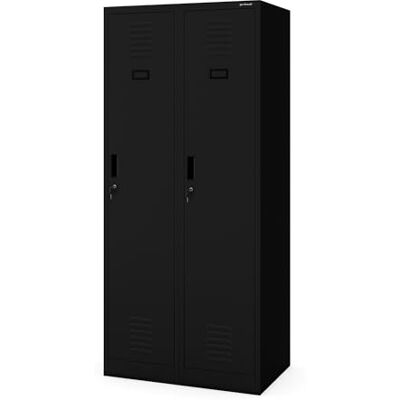 Jan Nowak Spind Schrank, Kleiderschrank, Metallschrank, Schließfachschrank 2 Abteile mit Kleiderstange, Lüftungsschlitze, Trennwände, 4 Kleiderhaken pro Abteil 180 cm x 80 cm x 50 cm (Schwarz) Jan Nowak Spind Schrank, Kleiderschrank, Metallschrank, Schließfachschrank 2 Abteile mit Kleiderstange, Lüftungsschlitze, Trennwände, 4 Kleiderhaken pro Abteil 180 cm x 80 cm x 50 cm (Schwarz)