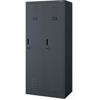 Jan Nowak Spind Schrank, Kleiderschrank, Metallschrank, Schließfachschrank 2 Abteile mit Kleiderstange, Lüftungsschlitze, Trennwände, 4 Kleiderhaken pro Abteil 180 cm x 80 cm x 50 cm (Anthrazit) Jan Nowak Spind Schrank, Kleiderschrank, Metallschrank, Schließfachschrank 2 Abteile mit Kleiderstange, Lüftungsschlitze, Trennwände, 4 Kleiderhaken pro Abteil 180 cm x 80 cm x 50 cm (Anthrazit)