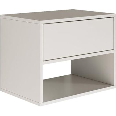 Selsey Nachttisch Hängend Schwebender Weiß Farbe 50B x 36T x 40H cm Nachtschrank mit Schublade in Minimalistischer Push-to-Open Skandinavischen Platzsparend Wandmontage Framme Selsey Nachttisch Hängend Schwebender Weiß Farbe 50B x 36T x 40H cm Nachtschrank mit Schublade in Minimalistischer Push-to-Open Skandinavischen Platzsparend Wandmontage Framme