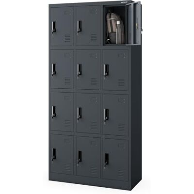 Jan Nowak Wertfachschrank 3B4A Fächerschrank Schließfachschrank mit 12 Fächern Metallspind Umkleideschrank Stahlblech Pulverbeschichtung Farbwahl 185 cm x 90 cm x 40 cm (H x B x T) (Anthrazit) Jan Nowak Wertfachschrank 3B4A Fächerschrank Schließfachschrank mit 12 Fächern Metallspind Umkleideschrank Stahlblech Pulverbeschichtung Farbwahl 185 cm x 90 cm x 40 cm (H x B x T) (Anthrazit)