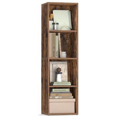 VASAGLE Custos Kollektion Bücherregal, 4-stöckiges Regal, offenes Aufbewahrungsregal, mit verstellbaren Ablagen, 24 x 30 x 106 cm, für Wohnzimmer, Homeoffice, Schlafzimmer, vintagebraun LBC434K01 VASAGLE Custos Kollektion Bücherregal, 4-stöckiges Regal, offenes Aufbewahrungsregal, mit verstellbaren Ablagen, 24 x 30 x 106 cm, für Wohnzimmer, Homeoffice, Schlafzimmer, vintagebraun LBC434K01