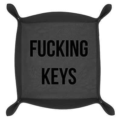 FISURA Schlüsselkasten. Original-Taschenentleerer. Organizer für Schlüssel aus Kunstleder. Maße: 19 x 19 Zentimeter. (F*cking Keys, schwarz) FISURA Schlüsselkasten. Original-Taschenentleerer. Organizer für Schlüssel aus Kunstleder. Maße: 19 x 19 Zentimeter. (F*cking Keys, schwarz)