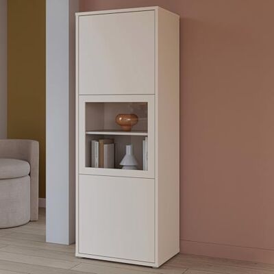 Forte Alice Springs Vitrine 60 70, Wohnzimmervitrine mit 3 Türen, Glasdetail, Wohnzimmer, Holzwerkstoff, Kaschmir Beige, 64,8 cm breit x 179,1 cm hoch x 44 cm tief Forte Alice Springs Vitrine 60 70, Wohnzimmervitrine mit 3 Türen, Glasdetail, Wohnzimmer, Holzwerkstoff, Kaschmir Beige, 64,8 cm breit x 179,1 cm hoch x 44 cm tief