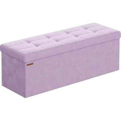 SONGMICS Sitzhocker mit Stauraum, klappbare Sitzbank, 38 x 110 x 38 cm Fußbank, Aufbewahrungsbox, bis 300 kg belastbar, für Wohnzimmer Schlafzimmer Flur, lavendellila LSF277P01 SONGMICS Sitzhocker mit Stauraum, klappbare Sitzbank, 38 x 110 x 38 cm Fußbank, Aufbewahrungsbox, bis 300 kg belastbar, für Wohnzimmer Schlafzimmer Flur, lavendellila LSF277P01