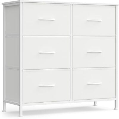 SONGMICS BELLAH Kollektion Kommode, Schrank, Aufbewahrungsschrank, für Schlafzimmer, Flur, Wohnzimmer, Stahl, 6 Schubladen, modern, wolkenweiß-schneeweiß LGS123WH01 SONGMICS BELLAH Kollektion Kommode, Schrank, Aufbewahrungsschrank, für Schlafzimmer, Flur, Wohnzimmer, Stahl, 6 Schubladen, modern, wolkenweiß-schneeweiß LGS123WH01