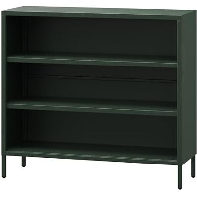 Jan Nowak Niedriges Bücherregal Metall Luca 2 Verstellbare Ablagen, Industrial Stil Standregal für Wohnzimmer, Schlafzimmer, Kleines Regal, Buchregal Glitzernd 100 x 90 x 35 cm Flaschengrün Jan Nowak Niedriges Bücherregal Metall Luca 2 Verstellbare Ablagen, Industrial Stil Standregal für Wohnzimmer, Schlafzimmer, Kleines Regal, Buchregal Glitzernd 100 x 90 x 35 cm Flaschengrün