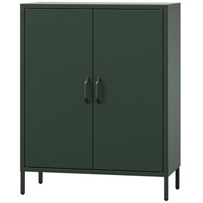Jan Nowak Sideboard aus Metall, Kommode Glitzernd mit Doppeltür VITO Magnetverschluss, Verstellbare Einlegeböden Highboard Wohnzimmer, Flur, Industriedesign 80 x 101,5 x 40 cm Flaschengrün Jan Nowak Sideboard aus Metall, Kommode Glitzernd mit Doppeltür VITO Magnetverschluss, Verstellbare Einlegeböden Highboard Wohnzimmer, Flur, Industriedesign 80 x 101,5 x 40 cm Flaschengrün
