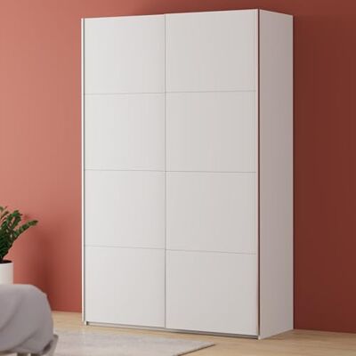 Forte FITTIO Kleiderschrank 150, moderner Schwebetürenschrank, 2-türig, Kleiderstange, Einlegeböden, Schlafzimmer, Holzwerkstoff, Weiß, 150,1 cm breit x 235 cm hoch x 61,2 cm tief Forte FITTIO Kleiderschrank 150, moderner Schwebetürenschrank, 2-türig, Kleiderstange, Einlegeböden, Schlafzimmer, Holzwerkstoff, Weiß, 150,1 cm breit x 235 cm hoch x 61,2 cm tief