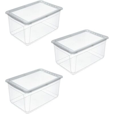 keeeper bea 3x Aufbewahrungsbox mit Air Control System, 59 x 39 x 27 cm, 43 l, Transparent keeeper bea 3x Aufbewahrungsbox mit Air Control System, 59 x 39 x 27 cm, 43 l, Transparent