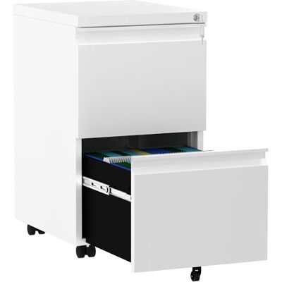 YITAHOME Rollcontainer mit Abschließbar 2 Schubladen, Mobiler Aktenschrank mit Rollen für A4, Legal, Letter, Metall Büroschrank für Home-Office, Hängeregistratur, Weiß, 51 x 39 x 71cm YITAHOME Rollcontainer mit Abschließbar 2 Schubladen, Mobiler Aktenschrank mit Rollen für A4, Legal, Letter, Metall Büroschrank für Home-Office, Hängeregistratur, Weiß, 51 x 39 x 71cm