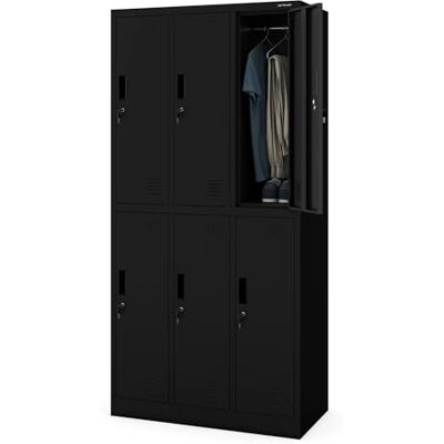 Jan Nowak Schließfachschrank 3B2A Wertfachschrank Metallspind Umkleideschrank 6 Fächer Stahlblech Pulverbeschichtet 185 cm x 90 cm x 45 cm (H x B x T) (Schwarz) Jan Nowak Schließfachschrank 3B2A Wertfachschrank Metallspind Umkleideschrank 6 Fächer Stahlblech Pulverbeschichtet 185 cm x 90 cm x 45 cm (H x B x T) (Schwarz)